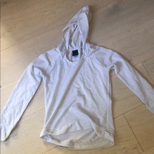 zella girl long sleeve w/hood-glittery silver